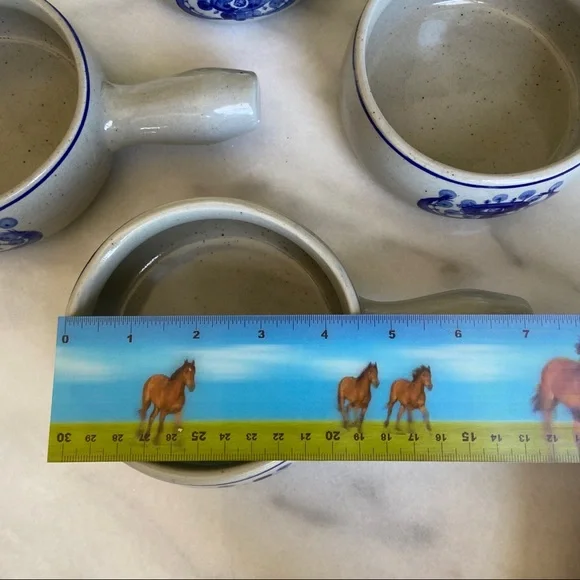 VINTAGE • 50s Ceramic Crocks Set of 4 Retro Kitchen European Midcentury Pottery - Picture 8 of 12